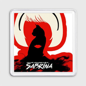 Магнит 55*55 с принтом Sabrina Spellman в Петрозаводске, Пластик | Размер: 65*65 мм; Размер печати: 55*55 мм | sabrina | sabrina spellman | красный | леденящие душу приключения сабрины