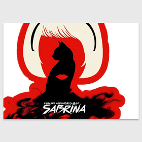 Поздравительная открытка с принтом Sabrina Spellman в Петрозаводске, 100% бумага | плотность бумаги 280 г/м2, матовая, на обратной стороне линовка и место для марки
 | Тематика изображения на принте: sabrina | sabrina spellman | красный | леденящие душу приключения сабрины