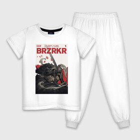 Детская пижама хлопок с принтом BRZRKR в Петрозаводске, 100% хлопок |  брюки и футболка прямого кроя, без карманов, на брюках мягкая резинка на поясе и по низу штанин
 | 2077 | brzrkr | comics | cyberpunk | john wick | johnny | keanu | netflix | reeves | samurai | silverhand | джон | джонни | киану | киберпанк | комиксы | ривз | самурай | сериал | сильверхенд | уик