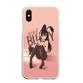 Чехол для iPhone XS Max матовый с принтом Bunny Girl в Петрозаводске, Силикон | Область печати: задняя сторона чехла, без боковых панелей | Тематика изображения на принте: anime | aobuta | bunny | bunny girl | futaba | kaede | mai | nodoka | pfnds | rio | sakuta | shoko | аниме | анимэ | девочка зайка | зайка | каэдэ | комедия | маи | нодока | панда | рио | сакута | сёко | футаба | шоко