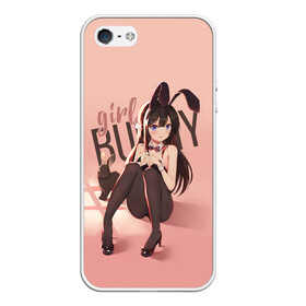 Чехол для iPhone 5/5S матовый с принтом Bunny Girl в Петрозаводске, Силикон | Область печати: задняя сторона чехла, без боковых панелей | Тематика изображения на принте: anime | aobuta | bunny | bunny girl | futaba | kaede | mai | nodoka | pfnds | rio | sakuta | shoko | аниме | анимэ | девочка зайка | зайка | каэдэ | комедия | маи | нодока | панда | рио | сакута | сёко | футаба | шоко