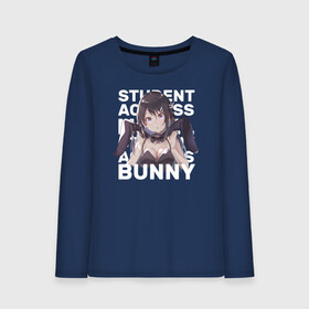 Женский лонгслив хлопок с принтом Bunny в Петрозаводске, 100% хлопок |  | anime | aobuta | bunny | bunny girl | futaba | kaede | mai | nodoka | pfnds | rio | sakuta | shoko | аниме | анимэ | девочка зайка | зайка | каэдэ | комедия | маи | нодока | панда | рио | сакута | сёко | футаба | шоко