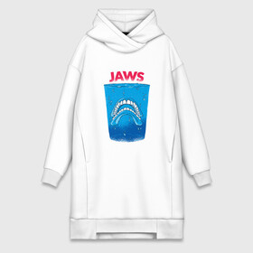 Платье-худи хлопок с принтом Jaws Челюсти   Прикол в Петрозаводске,  |  | art | film | horror | killer | merch | movie | parody | shark | teeth | white | акула | арт | белая акула | вставная челюсть | зубы | иллюстрация | кино | мерч | пародия | пародия на постер | пенсия | спилберг | стакан | фильм 