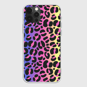 Чехол для iPhone 12 Pro с принтом Neon Leopard Pattern в Петрозаводске, силикон | область печати: задняя сторона чехла, без боковых панелей | africa | afrika | gradient | summer | tropical | африка | африканский узор | градиент | леопард | леопардовый узор | лето | неон | неоновое свечение | паттерт | пятна | разные цвета | саванна | тропики | тропический узор