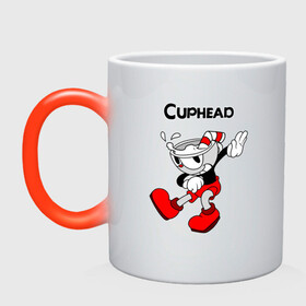 Кружка хамелеон с принтом Cuphead Капхед в Петрозаводске, керамика | меняет цвет при нагревании, емкость 330 мл | cup head | cuphead | run and gun | детям | капхед | капхэд | логотипы игр | персонажи игр | чашка