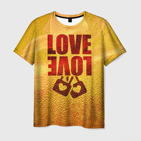 Мужская футболка 3D с принтом LOVE в Петрозаводске, 100% полиэфир | прямой крой, круглый вырез горловины, длина до линии бедер | love | lovely | romantic | любовь | романтика