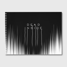 Альбом для рисования с принтом DEAD INSIDE | DEATH STRANDING в Петрозаводске, 100% бумага
 | матовая бумага, плотность 200 мг. | dead inside | dont open | гуль | дед инсайт | дединсайт | дэд инсайт | дэдинсайт | интроверт | кен канеки | мертв внутри | мертвый внутри