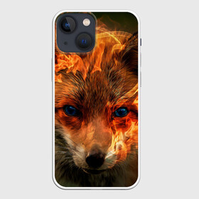 Чехол для iPhone 13 mini с принтом Огненная лиса в Петрозаводске,  |  | Тематика изображения на принте: fox | foxy | животное | звери | лиса | лисенок | лисичка | милая | рыжая | фокс