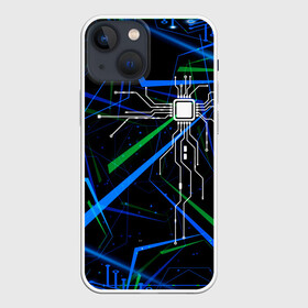 Чехол для iPhone 13 mini с принтом TECH в Петрозаводске,  |  | cyberpunk | будущее | киберпанк | компьютер | линии | пк | процессор | сердце | технология