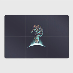 Магнитный плакат 3Х2 с принтом Космонавт на скейтборде в Петрозаводске, Полимерный материал с магнитным слоем | 6 деталей размером 9*9 см | астронавт | блеск | космонавт | космос | млечныйпуть | сияние | скейтборд
