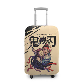 Чехол для чемодана 3D с принтом Kimetsu no Yaiba в Петрозаводске, 86% полиэфир, 14% спандекс | двустороннее нанесение принта, прорези для ручек и колес | demon slayer | kamado | kimetsu no yaiba | nezuko | tanjiro | аниме | гию томиока | зеницу агацума | иноске хашибира | камадо | клинок | корзинная девочка | манга | музан кибуцуджи | незуко | рассекающий демонов | танджиро
