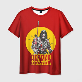 Мужская футболка 3D с принтом BRZRKR (киану ривз) в Петрозаводске, 100% полиэфир | прямой крой, круглый вырез горловины, длина до линии бедер | berserker | brzrkr | берсерк | воитель | киану ривз | комикс