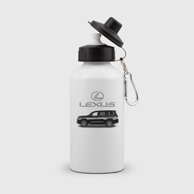 Бутылка спортивная с принтом LEXUS в Петрозаводске, металл | емкость — 500 мл, в комплекте две пластиковые крышки и карабин для крепления | Тематика изображения на принте: car | jeep | lexus | машина | скорость