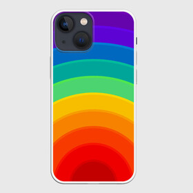 Чехол для iPhone 13 mini с принтом Круговая радуга в Петрозаводске,  |  | круг | круги | полукруг | радость | радуга | разноцветный | цвета