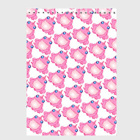 Скетчбук с принтом Сказочная розовая лягушка в Петрозаводске, 100% бумага
 | 48 листов, плотность листов — 100 г/м2, плотность картонной обложки — 250 г/м2. Листы скреплены сверху удобной пружинной спиралью | Тематика изображения на принте: единорог | животное | лягушка | персонаж | сказка