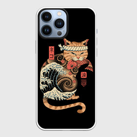 Чехол для iPhone 13 Pro Max с принтом Cat Wave в Петрозаводске,  |  | cat | cats | japan | ninja | samurai | shogun | wave | yakuza | волна | катана | кот | котенок | коты | котэ | котята | кошка | ниндзя | самурай | сёгун | якудза | япония