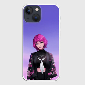 Чехол для iPhone 13 mini с принтом ANIME GIRL в Петрозаводске,  |  | anime | girl | loli | аниме | аниме девушка | анимэ | арт | градиент | девочка | девушка | дизайн | женщина | краски | красотка | лоли | милашка | милая | мода | облака | розовые волосы | розовый | стерва | стиль