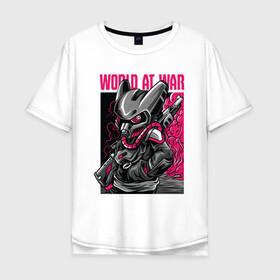 Мужская футболка хлопок Oversize с принтом War в Петрозаводске, 100% хлопок | свободный крой, круглый ворот, “спинка” длиннее передней части | steampunk | арт | графика | обои | плакат | постер | стимпанк
