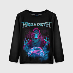 Детский лонгслив 3D с принтом MEGADETH в Петрозаводске, 100% полиэстер | длинные рукава, круглый вырез горловины, полуприлегающий силуэт
 | grange | hardcore | megadeth | metal | music | punk | rock | trash | usa | мастейн | мегадес | метал | музыка | панк | рок | трэш