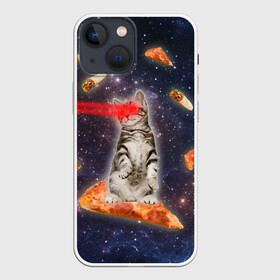 Чехол для iPhone 13 mini с принтом Котик в космосе в Петрозаводске,  |  | nyan cat | youtube | еда | космос | котик | мемы | пицца | психоделика | ютуб