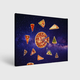 Холст прямоугольный с принтом Пицца в космосе в Петрозаводске, 100% ПВХ |  | meat | pizza | space | youtube | еда | космос | мемы | пицца | психоделика | ютуб