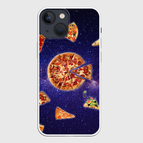 Чехол для iPhone 13 mini с принтом Пицца в космосе в Петрозаводске,  |  | meat | pizza | space | youtube | еда | космос | мемы | пицца | психоделика | ютуб