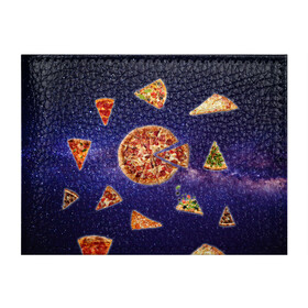 Обложка для студенческого билета с принтом Пицца в космосе в Петрозаводске, натуральная кожа | Размер: 11*8 см; Печать на всей внешней стороне | meat | pizza | space | youtube | еда | космос | мемы | пицца | психоделика | ютуб