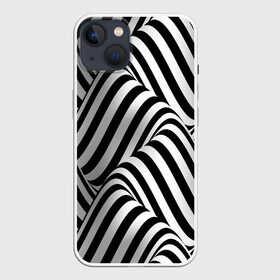 Чехол для iPhone 13 с принтом 3D Иллюзия в Петрозаводске,  |  | 3d texture | абстракция | оптическая иллюзия | полосы | черно белое