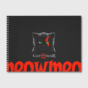 Альбом для рисования с принтом Cat of war в Петрозаводске, 100% бумага
 | матовая бумага, плотность 200 мг. | cat | gad of war | game | games | god of war | god of wor | атрей | атрэй | бог войны | игра | игры | кот | котёнок | кошки | кратос