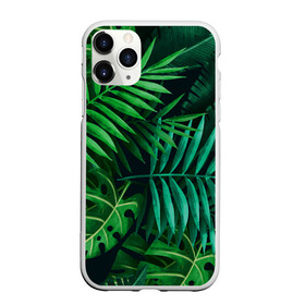 Чехол для iPhone 11 Pro матовый с принтом Сочные тропики в Петрозаводске, Силикон |  | заросли | кусты | лето | листья | пальма | тропики. зелень