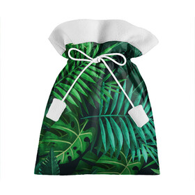 Подарочный 3D мешок с принтом Сочные тропики в Петрозаводске, 100% полиэстер | Размер: 29*39 см | заросли | кусты | лето | листья | пальма | тропики. зелень