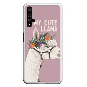 Чехол для Honor 20 с принтом My cute llama в Петрозаводске, Силикон | Область печати: задняя сторона чехла, без боковых панелей | llama | альпака | животные | лама