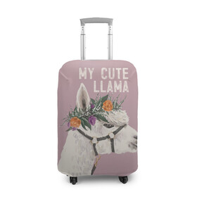 Чехол для чемодана 3D с принтом My cute llama в Петрозаводске, 86% полиэфир, 14% спандекс | двустороннее нанесение принта, прорези для ручек и колес | llama | альпака | животные | лама
