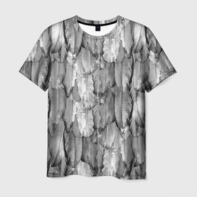 Мужская футболка 3D с принтом White Raven в Петрозаводске, 100% полиэфир | прямой крой, круглый вырез горловины, длина до линии бедер | Тематика изображения на принте: plumage | raven | ворон | оперение | перья
