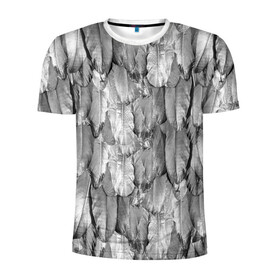Мужская футболка 3D спортивная с принтом White Raven в Петрозаводске, 100% полиэстер с улучшенными характеристиками | приталенный силуэт, круглая горловина, широкие плечи, сужается к линии бедра | plumage | raven | ворон | оперение | перья