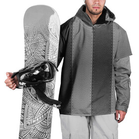 Накидка на куртку 3D с принтом Skin Stripes в Петрозаводске, 100% полиэстер |  | black and gray | skin | stripes | кожа | черно серый