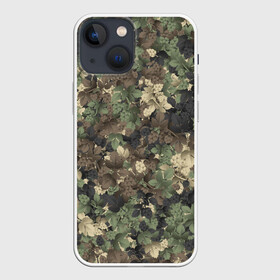 Чехол для iPhone 13 mini с принтом Хмельной камуфляж в Петрозаводске,  |  | octoberfest | листья | октоберфест | хаки | хмель