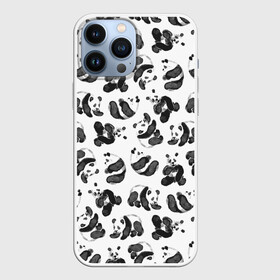 Чехол для iPhone 13 Pro Max с принтом Акварельные панды паттерн в Петрозаводске,  |  | art | black white | cute | funny panda | panda | pandas | pattern | watercolor | акварель | акварельный рисунок | арт | детский рисунок | маленькие панды | медведи | медвежата | милые панды | мишки | панда | пандочка | пандочки | узор