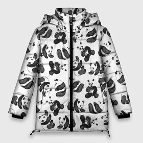 Женская зимняя куртка Oversize с принтом Акварельные панды паттерн в Петрозаводске, верх — 100% полиэстер; подкладка — 100% полиэстер; утеплитель — 100% полиэстер | длина ниже бедра, силуэт Оверсайз. Есть воротник-стойка, отстегивающийся капюшон и ветрозащитная планка. 

Боковые карманы с листочкой на кнопках и внутренний карман на молнии | art | black white | cute | funny panda | panda | pandas | pattern | watercolor | акварель | акварельный рисунок | арт | детский рисунок | маленькие панды | медведи | медвежата | милые панды | мишки | панда | пандочка | пандочки | узор