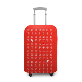 Чехол для чемодана 3D с принтом Stand out red в Петрозаводске, 86% полиэфир, 14% спандекс | двустороннее нанесение принта, прорези для ручек и колес | Тематика изображения на принте: red energy | выделение | молния | свободный текст | энергия