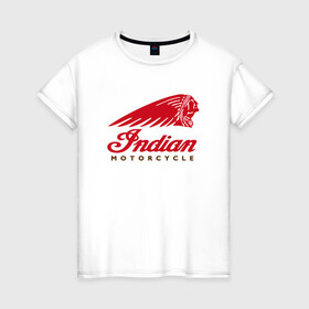 Женская футболка хлопок с принтом Indian Moto Мото Лого (Z) в Петрозаводске, 100% хлопок | прямой крой, круглый вырез горловины, длина до линии бедер, слегка спущенное плечо | bike | bikers | indian | indiian logo | moto | motorcycle | sport | байк | байкер | индиан | индиан лого | мото | мотобренд | мотоциклы | спорт