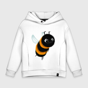Детское худи Oversize хлопок с принтом Пчела в Петрозаводске, френч-терри — 70% хлопок, 30% полиэстер. Мягкий теплый начес внутри —100% хлопок | боковые карманы, эластичные манжеты и нижняя кромка, капюшон на магнитной кнопке | Тематика изображения на принте: bee | bees | пчела | пчелы | шмель