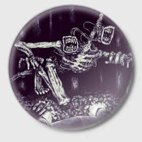 Значок с принтом Siren head в Петрозаводске,  металл | круглая форма, металлическая застежка в виде булавки | game | арт | игры | лого | обои | рисунок