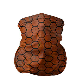 Бандана-труба 3D с принтом Ржавые Соты в Петрозаводске, 100% полиэстер, ткань с особыми свойствами — Activecool | плотность 150‒180 г/м2; хорошо тянется, но сохраняет форму | armor | hexagons | honeycombs | rusty | ржавчина | соты
