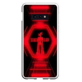 Чехол для Samsung S10E с принтом Siren Head Glow в Петрозаводске, Силикон | Область печати: задняя сторона чехла, без боковых панелей | siren head | линии | монстр | неон | свечение | сиреноголовый