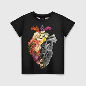 Детская футболка 3D с принтом Natural Heart Dual в Петрозаводске, 100% гипоаллергенный полиэфир | прямой крой, круглый вырез горловины, длина до линии бедер, чуть спущенное плечо, ткань немного тянется | 8 | flower | flowers | garden | heart | natural | symbiote | день | женский | марта | международный | природа | растения | сердце | симбиот | цветы