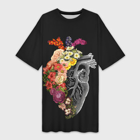 Платье-футболка 3D с принтом Natural Heart. Dual в Петрозаводске,  |  | 8 | flower | flowers | garden | heart | natural | symbiote | день | женский | марта | международный | природа | растения | сердце | симбиот | цветы