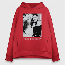 Женское худи Oversize хлопок с принтом Fashion AID Freddie Mercury в Петрозаводске, френч-терри — 70% хлопок, 30% полиэстер. Мягкий теплый начес внутри —100% хлопок | боковые карманы, эластичные манжеты и нижняя кромка, капюшон на магнитной кнопке | fashion aid | freddie mercury | live aid | queen | девушкам | квин | мода | фредди меркьюри | черно белый