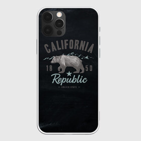 Чехол для iPhone 12 Pro Max с принтом California republic в Петрозаводске, Силикон |  | bear | california | republic | state | калифорния | медведь | республика