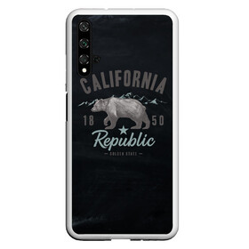 Чехол для Honor 20 с принтом California republic в Петрозаводске, Силикон | Область печати: задняя сторона чехла, без боковых панелей | bear | california | republic | state | калифорния | медведь | республика